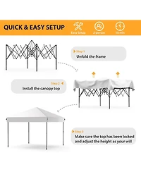 gaomon Canopy Tent - 10x10 Feet Pop Up Outdoor Instant Tent, Commercial Instant Shelter, 3 Adjustable Heights, Wheeled Bag, Portable for Patio, Deck