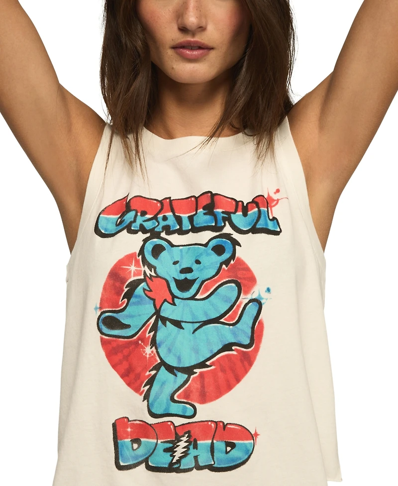 Lucky Brand Women's Grateful Dead Airbrush Muscle Sleeveless Tank Top