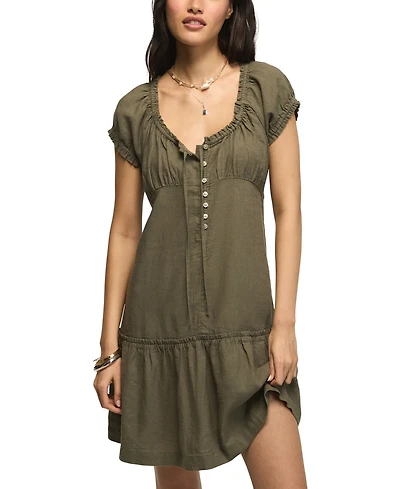 Lucky Brand Women's Ruffle-Trim Sweetheart Neck Mini Dress