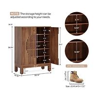 Slickblue Modern Shoe Rack Organizer with Doors Holds Up to 20 Pairs