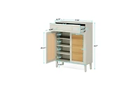 Slickblue Modern Wooden Shoe Cabinet with Drawer and Adjustable Shelves