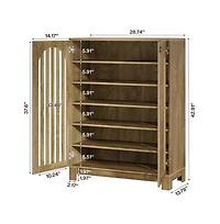 Slickblue Modern Shoe Cabinet with 6 Tier Storage Shelves and Doors