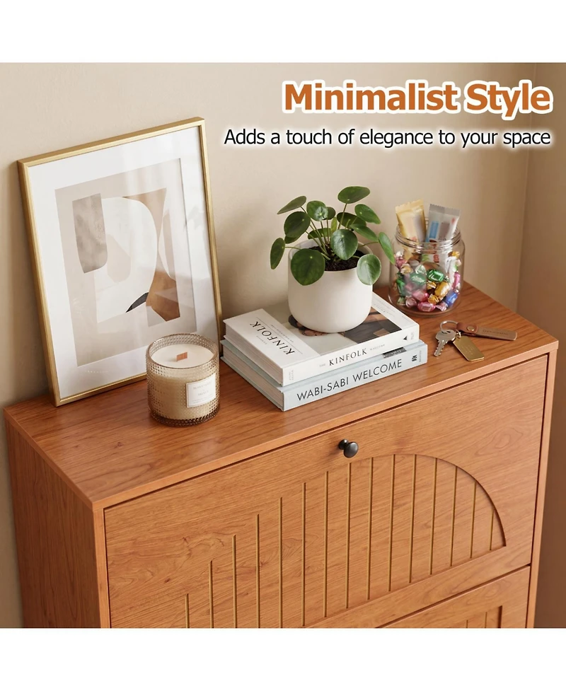 Slickblue Entryway Shoe Cabinet with Adjustable Removable Shelving