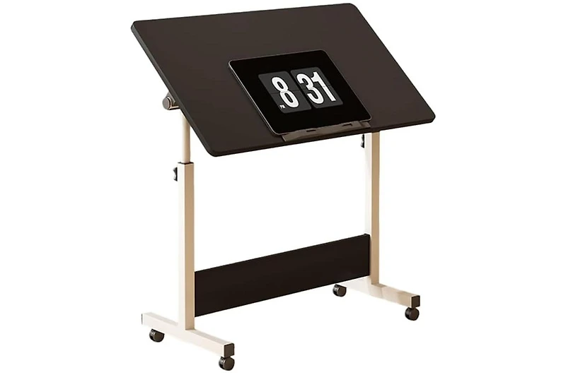 gaomon Small Adjustable Standing Desk with Wheels, Mobile Sit-Stand Laptop Workstation for Home Office