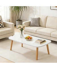 gaomon Wooden Folding Coffee Table with Folding Legs No Assembly, Small Spaces Tatami Foldable Table, Large Size Floor Desk