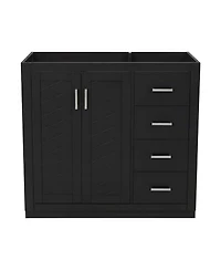 Busdays 36Inch Bathroom Vanity without Top Sink Solid Wood Frame Freestanding Storage Cabinet with 3 Drawers and Soft Closing Doors Basin Not Included
