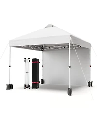 gaomon 10x10FT Pop Up Canopy Tent, Removable Sidewall, Adjustable Height, Vented Roof, Waterproof Silver Coating, Quick Setup with Wheeled Carry Bag