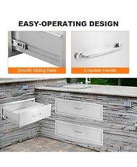 homfan Stainless Steel Storage Drawer, Metal Cabinet Drawer for Kitchen, Pantry, or Laundry Room