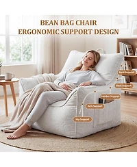 gaomon Bean Bag Chair for Adults and Kids, Cozy Bean Bag Sofa Chair with Armrests, Chenille Comfy BeanBag Chairs with Shredded Foam