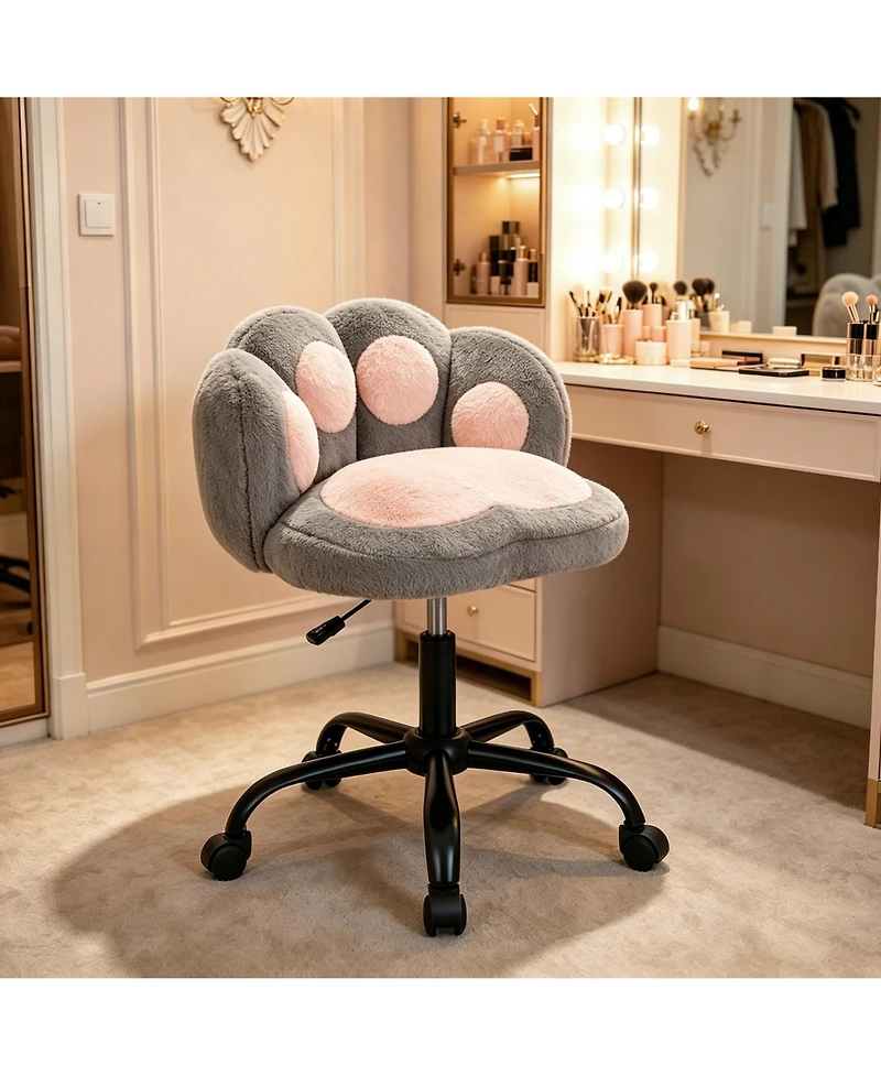 gaomon Cat Back Vanity Chair, Armless Adjustable Swivel Office Chair