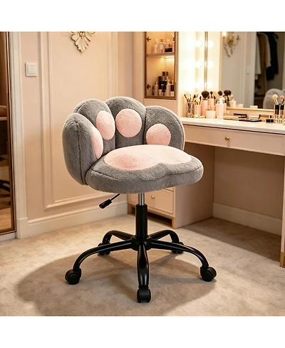 gaomon Cat Back Vanity Chair, Armless Adjustable Swivel Office Chair