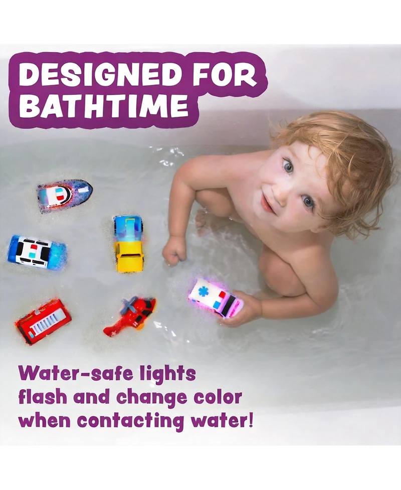 Gnuadz 12 Pack Light Up Bath Cars Water-Activated Flashing Sensory Toys