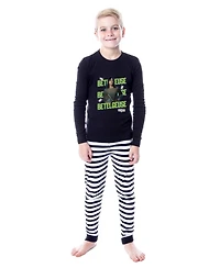 Beetlejuice 2 Girls' (4-14) Astrid Deetz Betelgeuse Striped Pajama Set For Kids Long Sleeve Pants