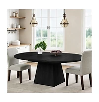 gaomon 47"-63" Extendable Round Dining Table,modern dining table with square base. Table only, chairs not included.