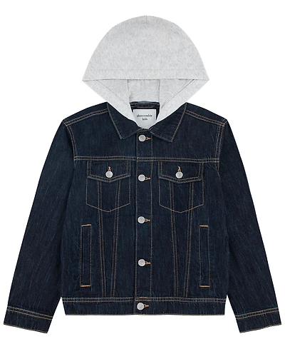 abercrombie kids Boys' 5-18 Long-Sleeve Hooded Denim Jacket