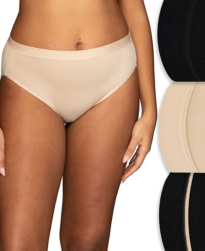Vanity Fair Lingerie Women's Beyond Comfort Ultimate Stretch Hi-Cut Brief, 3-Pack