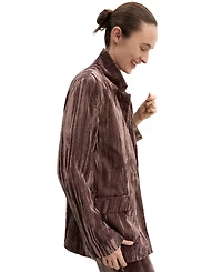 Emme Marella Women's Single-Breasted Lapel Collar Stretch Velvet Blazer