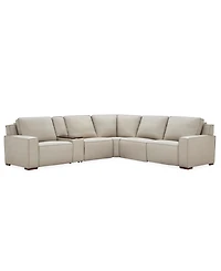 Aspen 3 Pm 6-Piece Leather L Sectional Sofa Set (Laf Recliner, Raf Console, Corner, Armless Chair), Macy's Exclusive