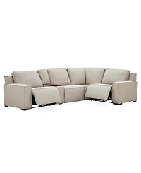 Aspen 2PM 5-Piece Leather Sectional Sofa Set (Laf Recliner, Raf Armless Chair, Console, Corner), Macy's Exclusive