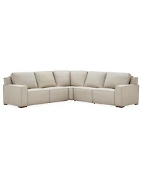 Aspen 3PM 5-Piece Leather Sectional Sofa Set (Laf Recliner, Raf 2 Armless Corner), Macy's Exclusive