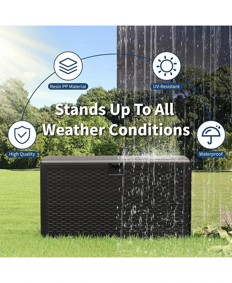 gaomon 73 Gallon Waterproof Large Resin Deck Box Indoor Outdoor