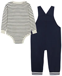 Tommy Hilfiger Baby Boys' Stripe Bodysuit and Overall, 2-Piece Set