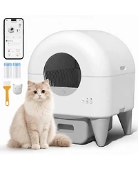 Cumrige Smart Automatic Cat Litter Box with App Control, 95L Interior, 15L Sealed Waste Drawer and Quiet Night Mode
