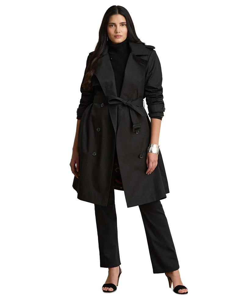 Lauren Ralph Plus Double Breasted Trench Coat