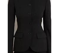 Lauren Ralph Women's Stretch Lightweight Curved Stand Collar Blazer