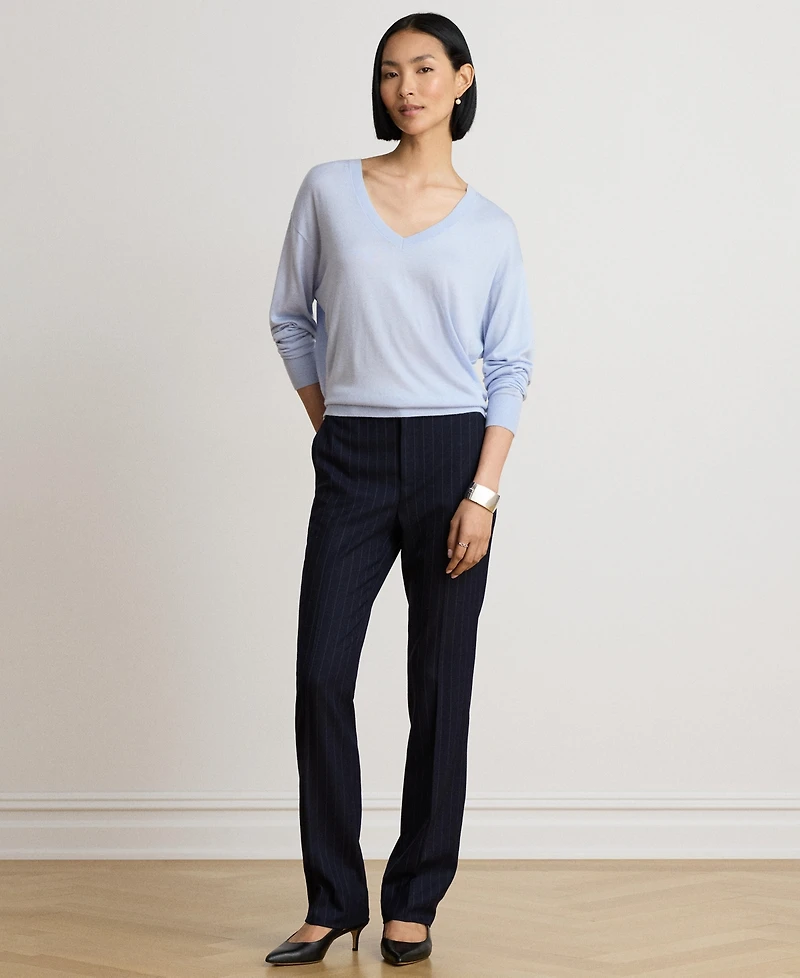Lauren Ralph Women's Long-Sleeve V-Neck Sweater