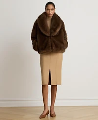 Lauren Ralph Women's Double-Faced Wool-Blend Pencil Skirt
