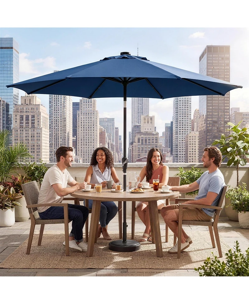 gaomon Outdoor 10FEET Table Market Patio Umbrella with 32 Solar Led Lights for Garden, Deck