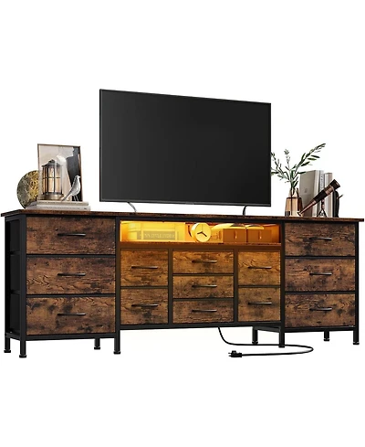 gaomon 70 Inch Tv Stand with Drawers and Outlet, Long Entertainment Center for 65 75 80 Inch Tv