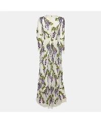 Pre-Owned Dolce & Gabbana Women's Pre-Owned Dolce and Gabbana Multicolor Floral Embroidered Mesh Wisteria Maxi Dress