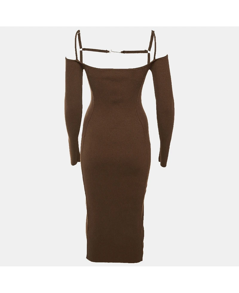 Pre-Owned Jacquemus Women's Jersey Knit Cut Out Detail La Robe Sierra Midi Dress
