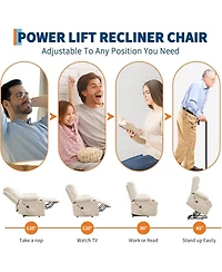 gaomon Power Lift Recliner Chair Massage & Heat, 135 Recline, Small-Space Use
