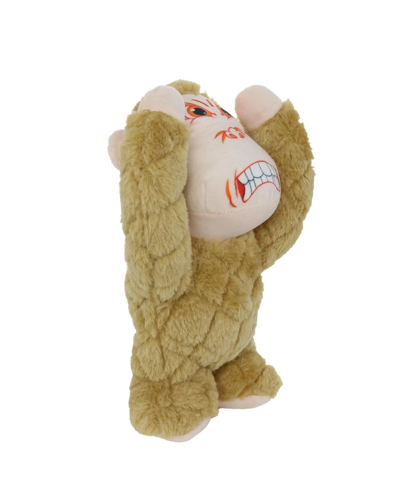 Mighty Angry Animals Monkey, Durable Plush Squeaky Dog Toy