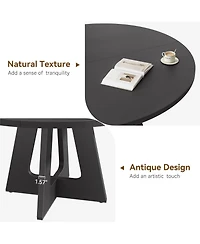 gaomon Modern Round Dining Table, Mid-Century Wood Kitchen Table with Natural Legs, Circle Room for 4-6 Persons