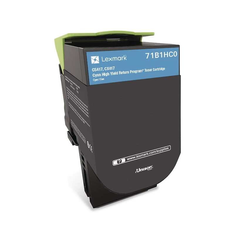 Lexmark Cyan High Yield Return Program Laser Toner Cartridge for CX417de, CS417dn, CX517de and CS517de Printer, 3500 Page Yield