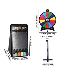 WinSpin Mini Tabletop Prize Drop Board and 12" Prize Wheel Kit Fortune Game Eagle