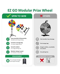 WinSpin 24" Diy Modular Prize Wheel 12 Slots with Floor Stand Height Adjustable for Carnival Spinner Game Events School