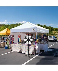 WinSpin Modular Prize Wheel and 10x10ft Pop Up Canopy 4 Sidewalls 12 Backup Panels