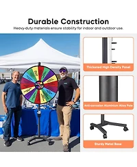 WinSpin 36" 3in1 Prize Wheel with Mobile Base Spinning Raffle Trade Show Market