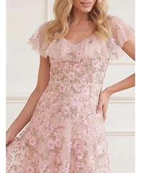 Needle & Thread Women's Eden Rose V-Neck Ankle Gown