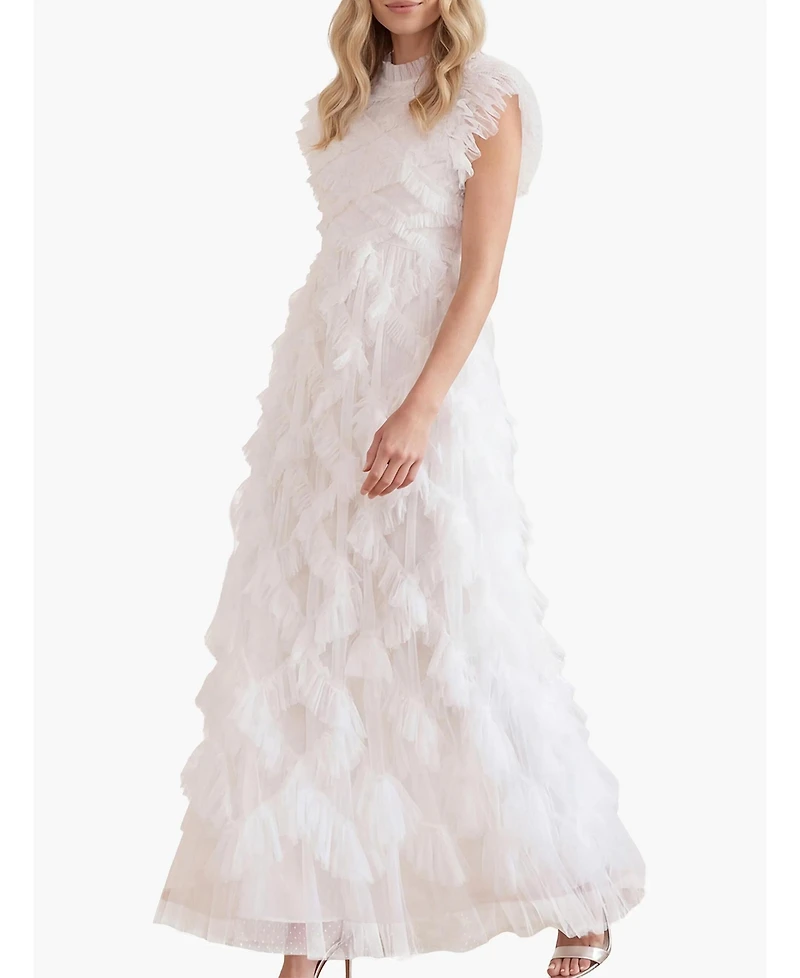 Needle & Thread Women's Genevieve Ruffle Short Sleeve Maxi Gown