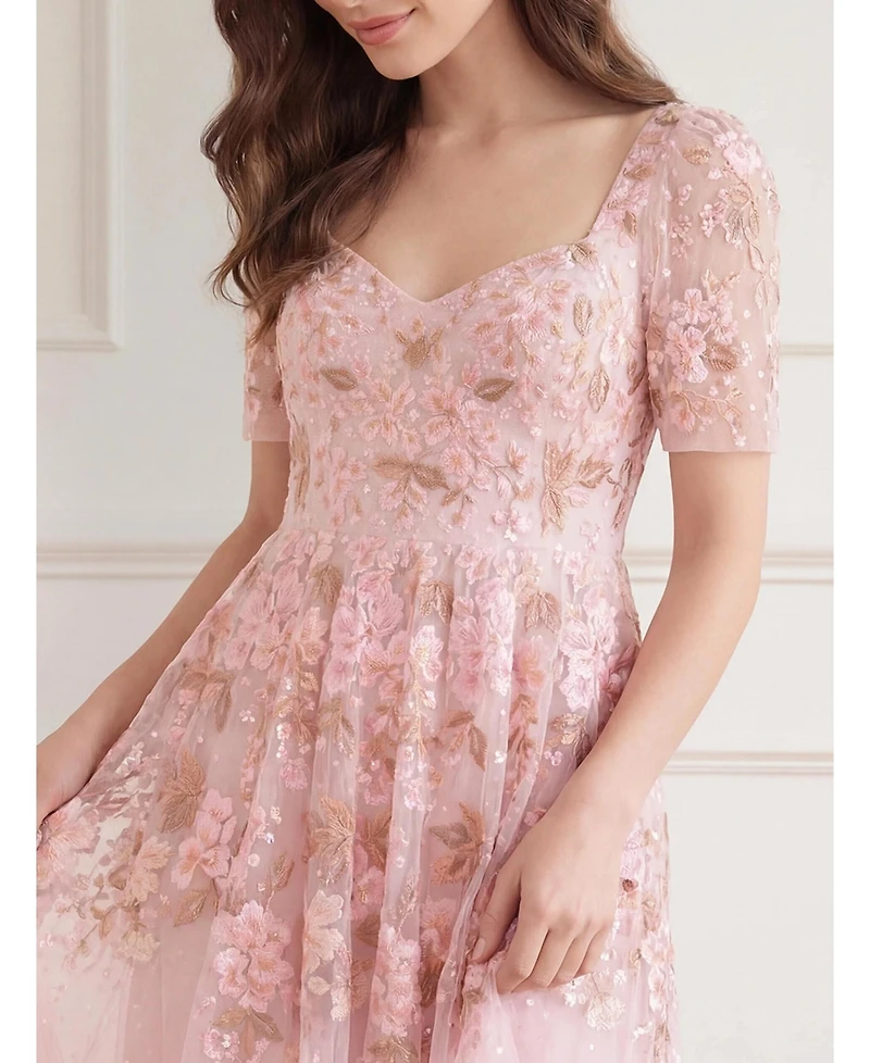 Needle & Thread Women's Wisteria Sweetheart Short Sleeve Dress