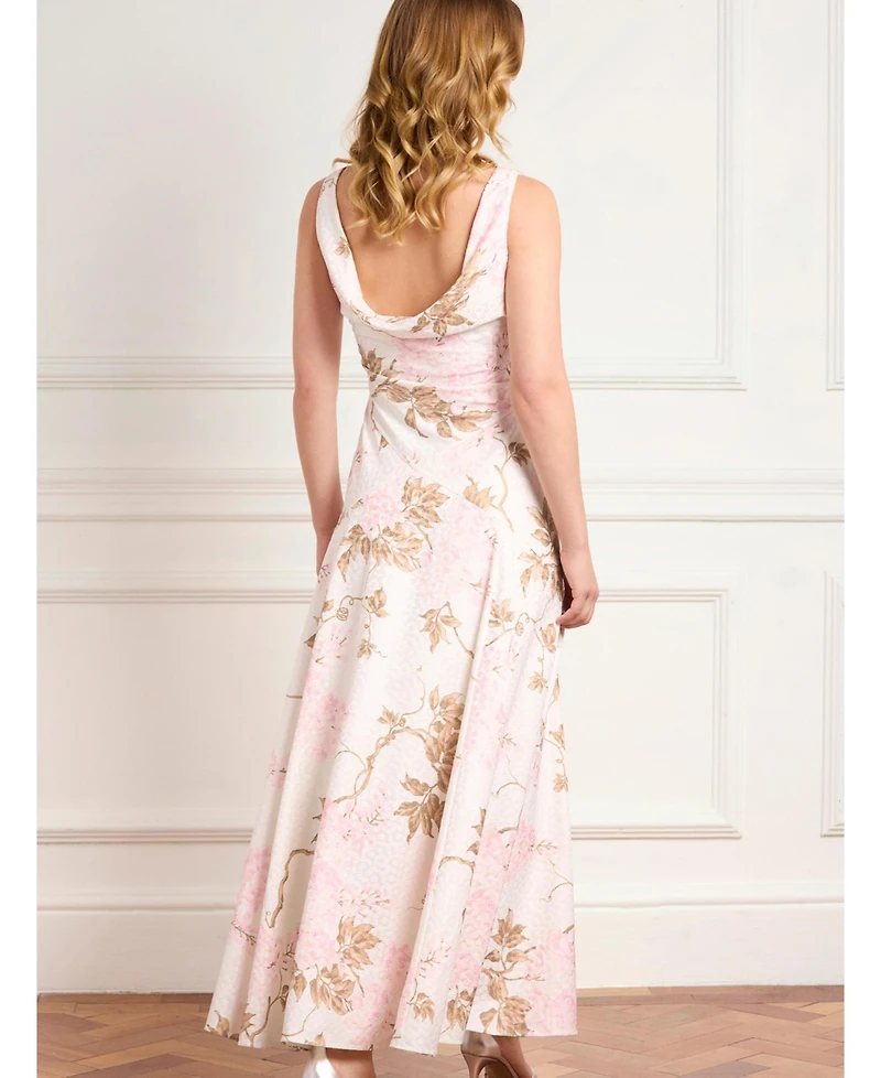 Needle & Thread Women's Wisteria Jacquard Cowl Neck Gown