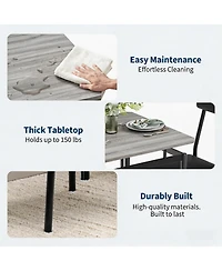 gaomon 3 Piece Dining Table Set, Kitchen Table Set for 2 with 2 Pu Upholstered Chair, Industrial Metal Frame Dinette Set for Small Space, Dining Room