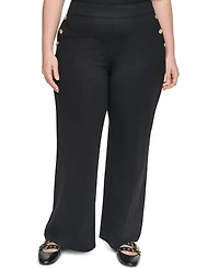 Karl Lagerfeld Paris Plus Compression Sailor Mid-Rise Straight Pants