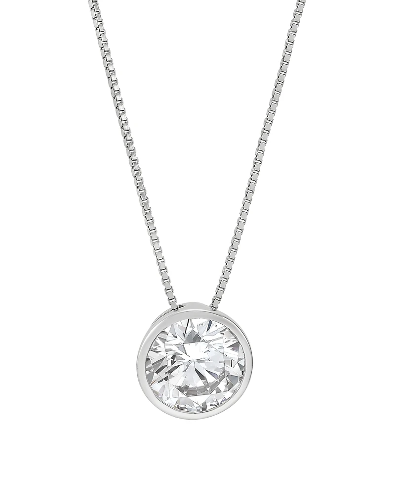 Macy's Igi Certified Lab-Grown Diamond Solitaire Pendant Necklace (1 ct. t.w.) in 14k White Gold